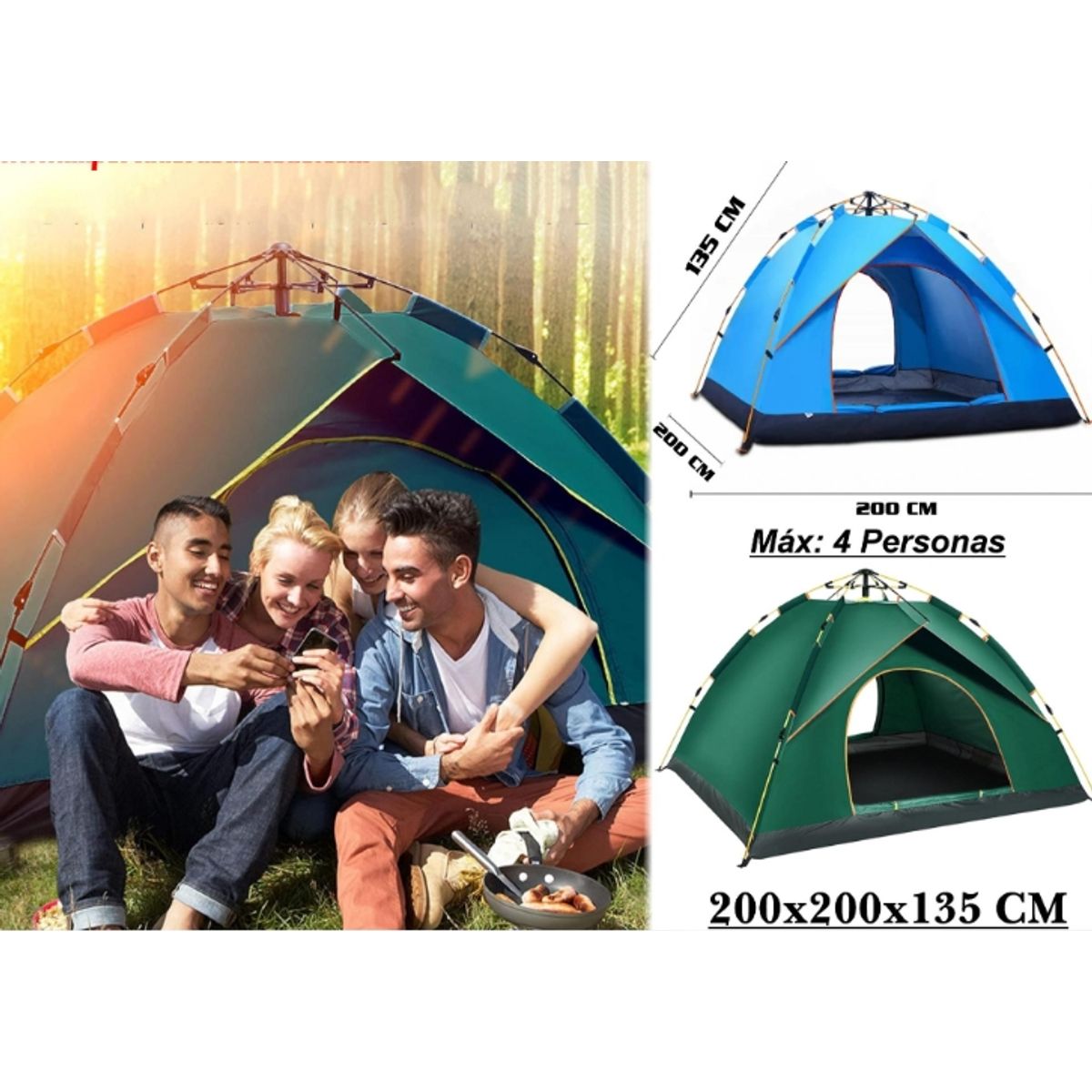 GENERICO - Carpas Para Acampar Al Aire Libre Verde