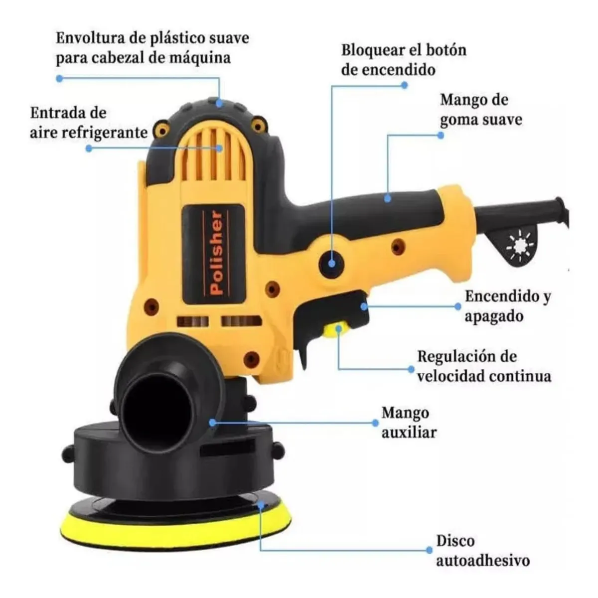 GENERICO - Pulidora Auto Eléctrica Lijadora con Mango 700W