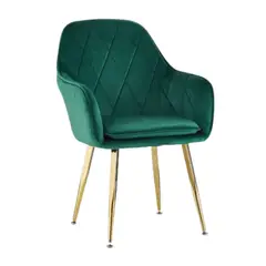 PANDALINO - Sillón Diamante Terciopelo Dorado Moderno y Cómodo - Esmeralda