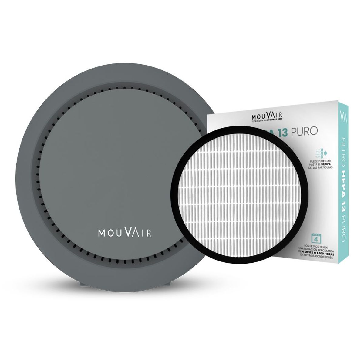 MOUVAIR - Purificador de Aire Mouvair Om Negro + Filtro H13