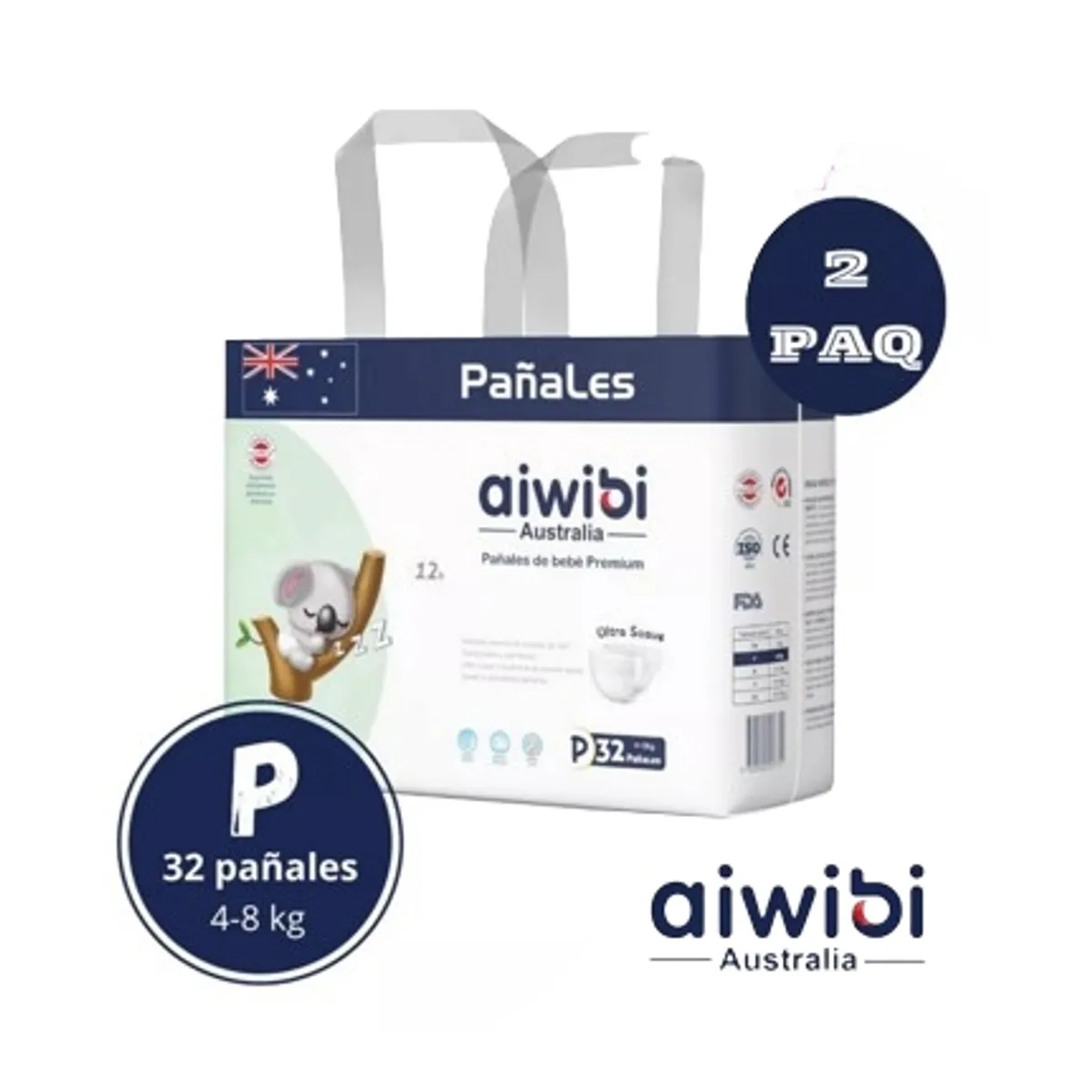 GENERICO - Pañales Aiwibi Ultra Suave P X2 64 Und