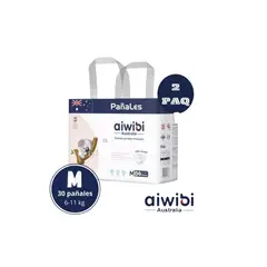 GENERICO - Pañales Aiwibi Ultra Suave M X2 60 Und