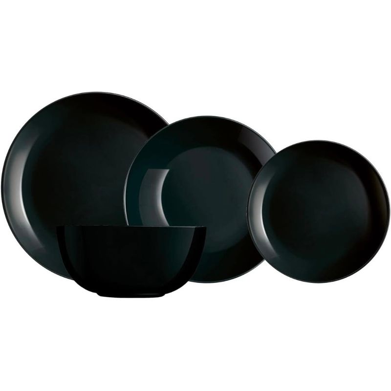 LUMINARC - Juego De Vajilla 19 Piezas Diwali Black Luminarc