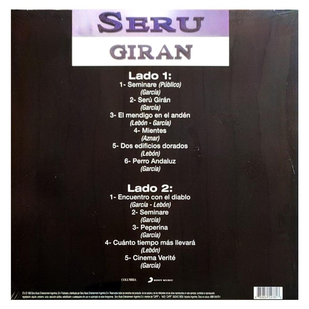 HITWAY MUSIC - SERU GIRAN - SERU GIRAN EN VIVO 1 - VINILO HITWAY MUSIC