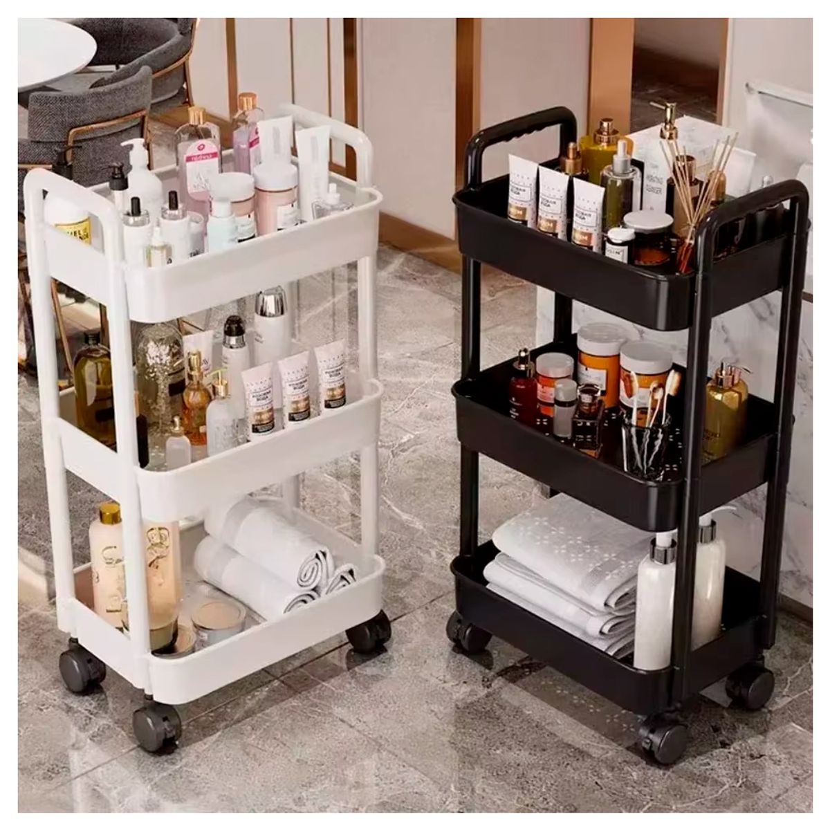 IRM - Estante Giratorio Organizador Verdulero Frutero Metal 3 Piso