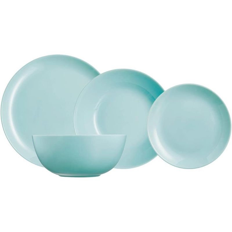 LUMINARC - Juego De Vajilla 19 Piezas Diwali Turquesa Luminarc