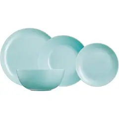 LUMINARC - Juego De Vajilla 19 Piezas Diwali Turquesa