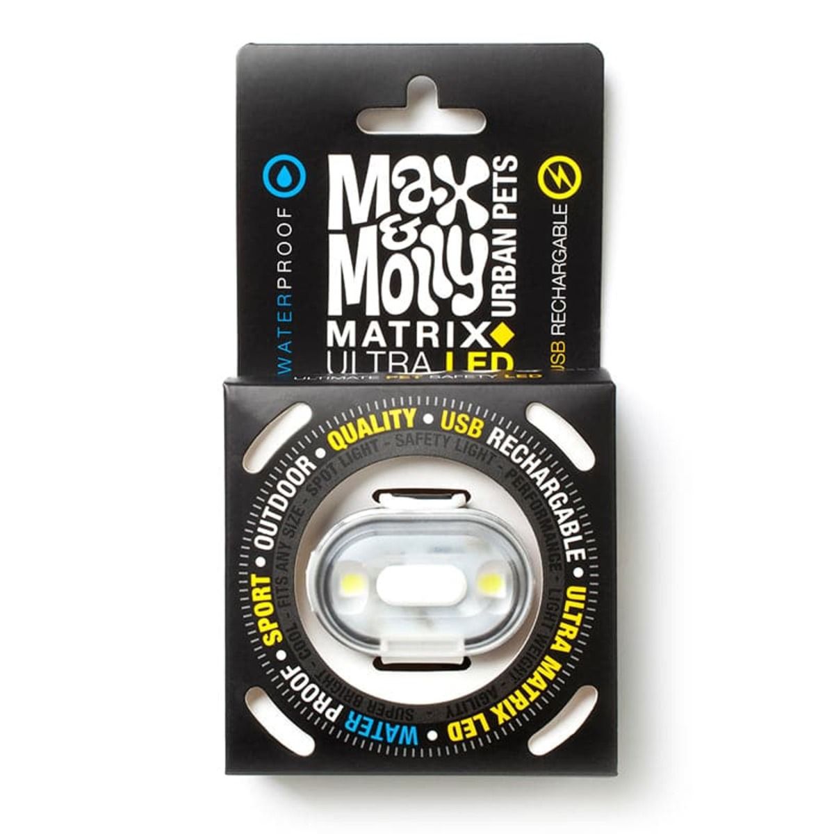 MAX & MOLLY - Luz Led Collar Perro Ultra Matrix Blanca Max and Molly
