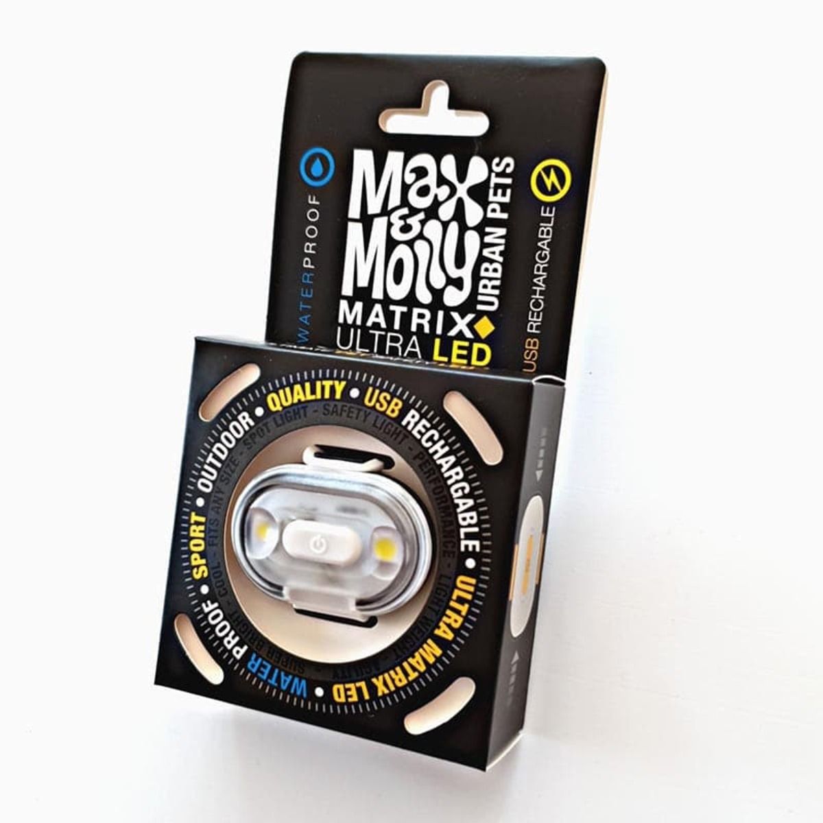 MAX & MOLLY - Luz Led Collar Perro Ultra Matrix Blanca Max and Molly