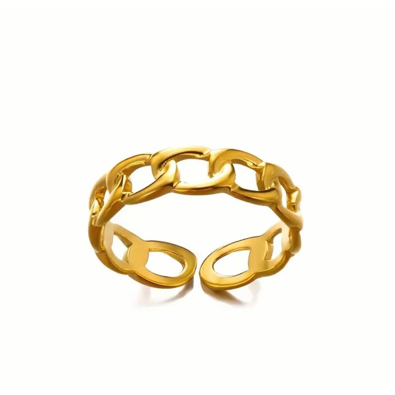 GENERICO - Anillo dorado mujer modelo cadena