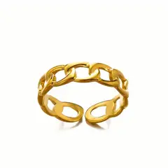 GENERICO - Anillo dorado mujer modelo cadena