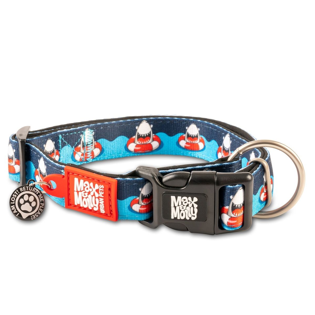MAX & MOLLY - Collar Perro Xs Smart Id Frenzy Shark 1-7kg Max and Molly