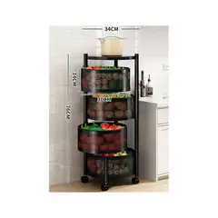 GENERICO - Estante Giratorio Organizador Verdulero Frutero Metal 4 Piso