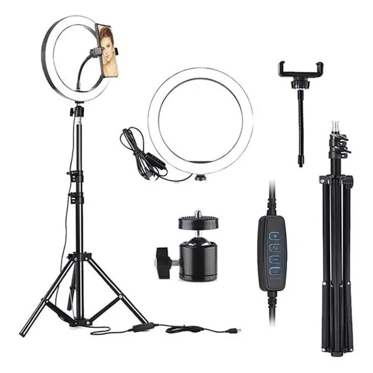 GENERICO - Aro Led 30cm  Tripode 210cm Con Soporte Celular