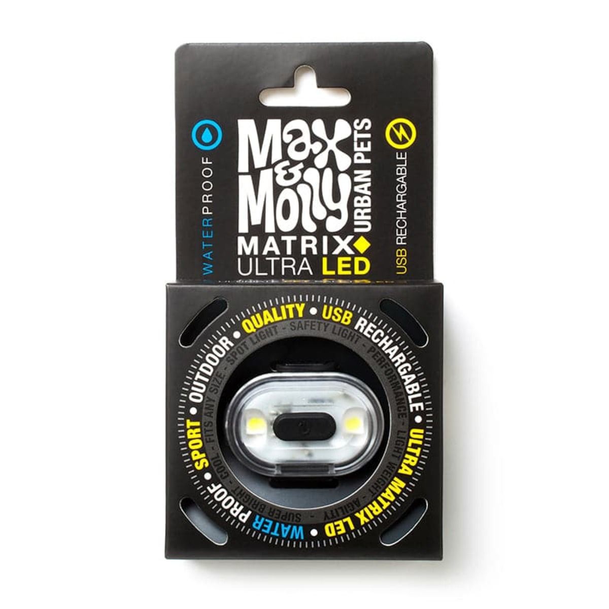 MAX & MOLLY - Luz Led Collar Perro Ultra Matrix Negra Max and Molly