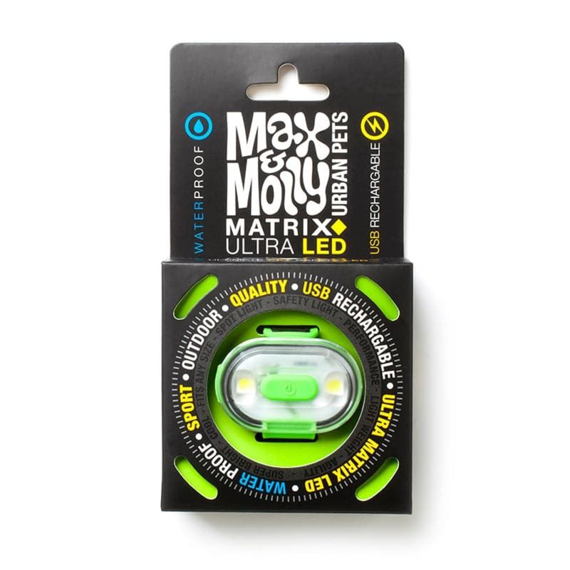 MAX & MOLLY - Luz Led Collar Perro Ultra Matrix Verde Max and Molly