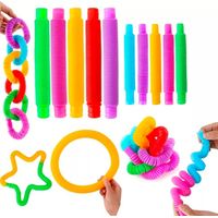 12 Pop It Tube - Pop It Tubo 12 Piezas Colores Surtidos