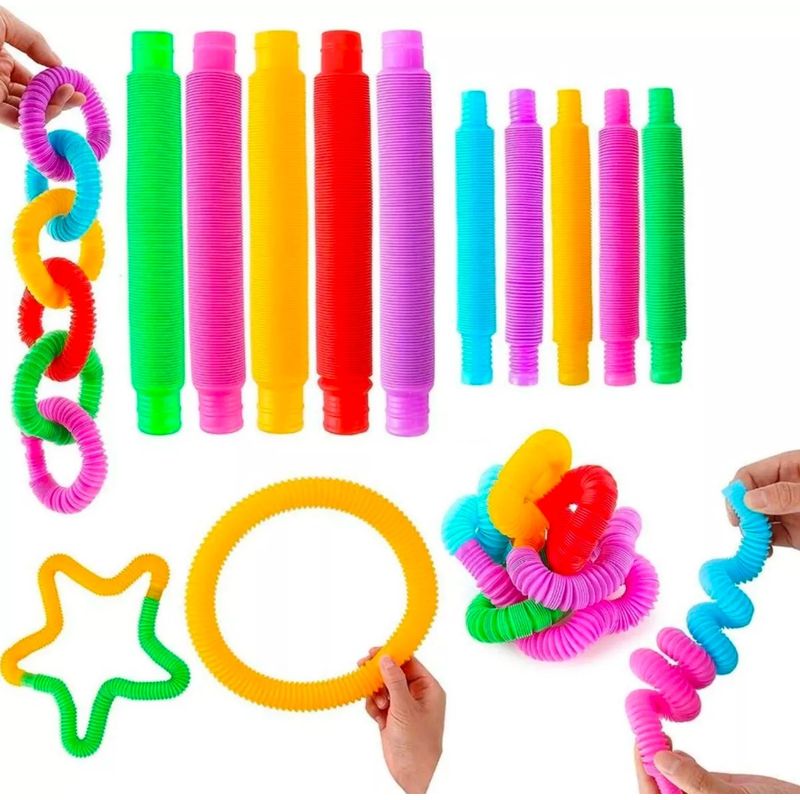 GENERICO - 12 Pop It Tube - Pop It Tubo 12 Piezas Colores Surtidos