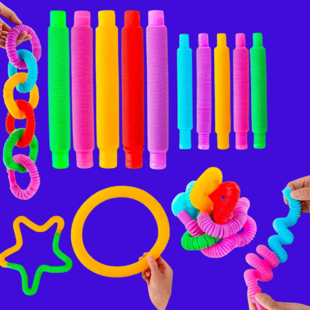 GENERICO - 12 Pop It Tube - Pop It Tubo 12 Piezas Colores Surtidos