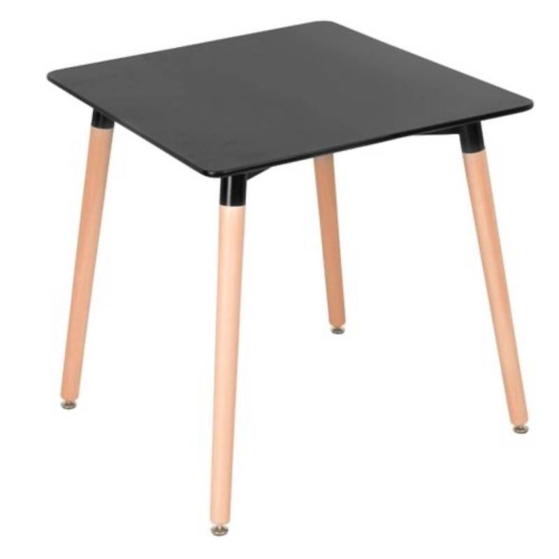 GENERICO - Mesa Eames Cuadrada Negra 80x80 cm