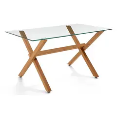 PANDALINO - Mesa Rectangular Xinia 140x 90cm - Vidrio Templado -