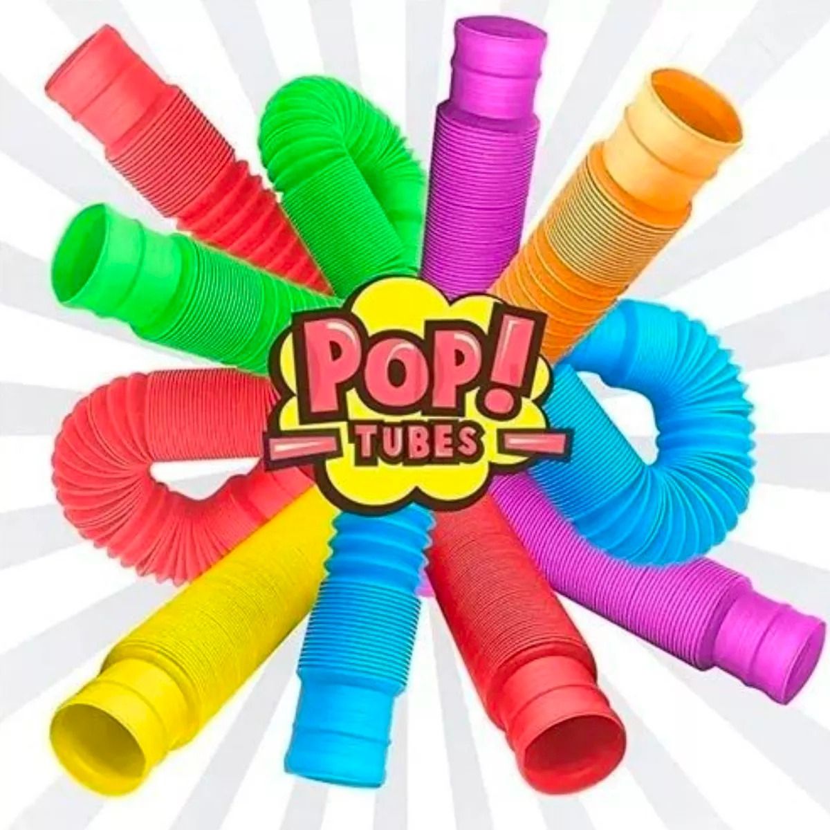 GENERICO - 6 Pop It Tube - Pop It Tubo 6 Piezas Colores Surtidos