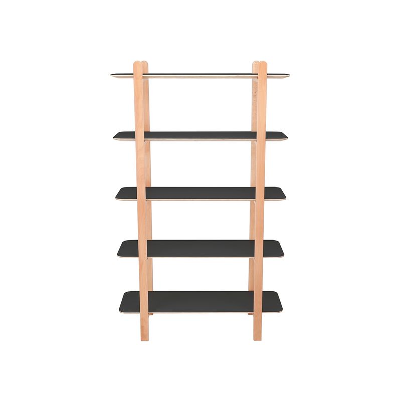 MUEBLES SUR - Estantería Nordik Alta Negra Haya Natural