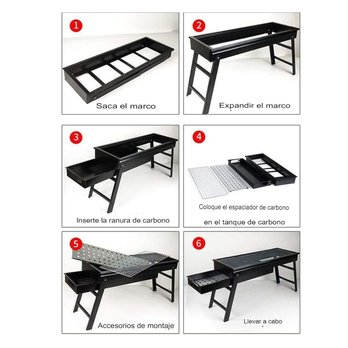 GENERICO - Parrilla de Carbón Portátil de Acero Inoxidable