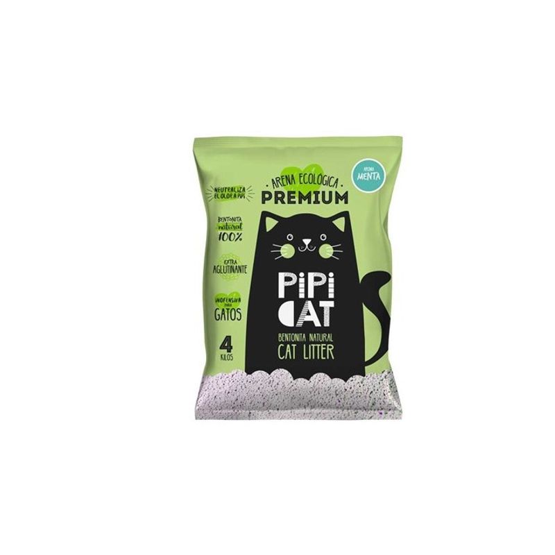 GENERICO - Arena Aglutinante P Gatos 4kg Control Olores Pipicat Menta.