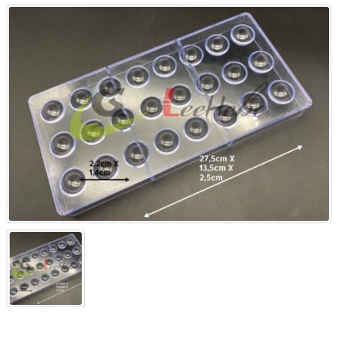 GENERICO - Molde Acrilico Para Chocolate 24 Divisiones Forma Esfera