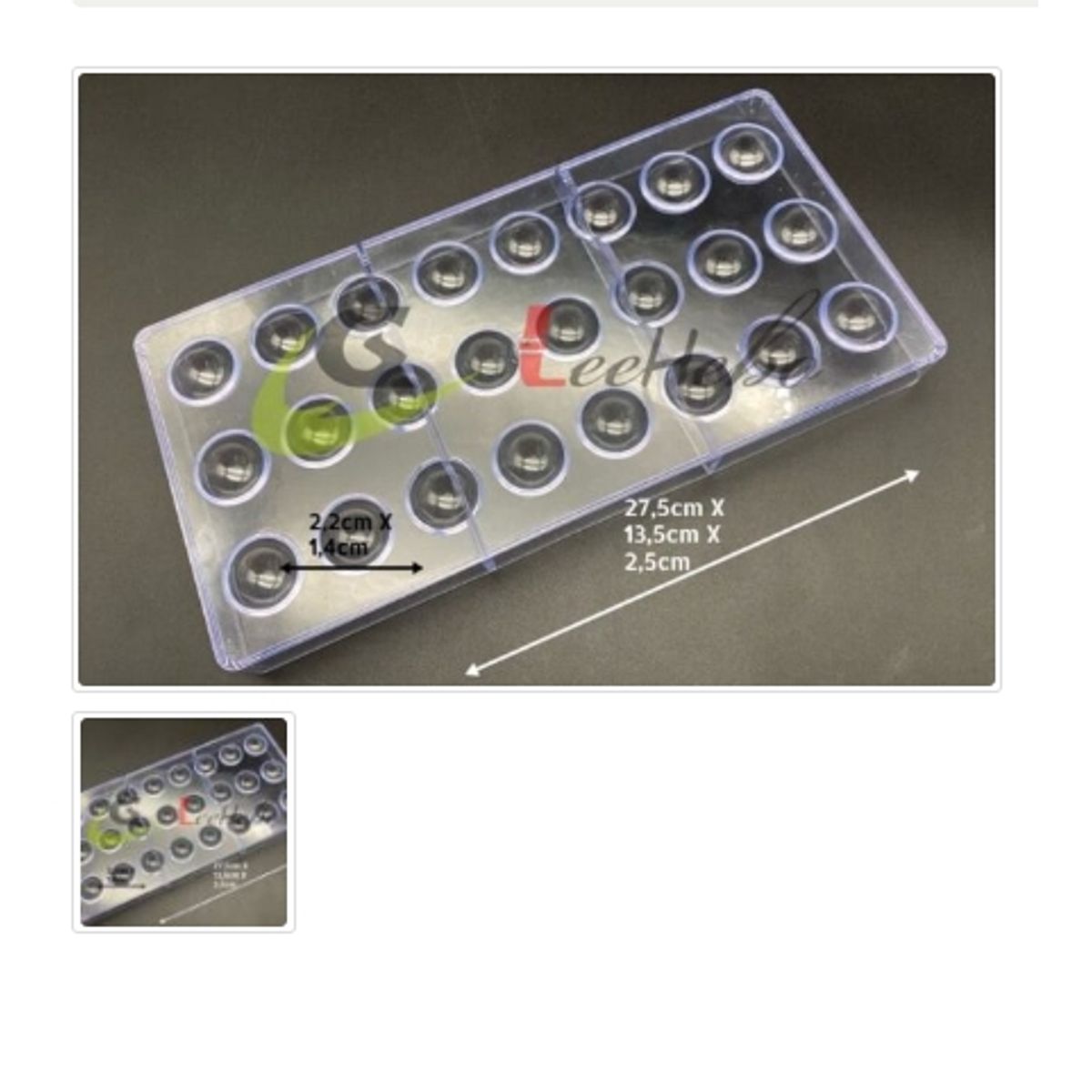 GENERICO - Molde Acrilico Para Chocolate 24 Divisiones Forma Esfera