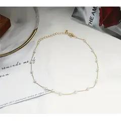 GENERICO - Collar mujer dorado con perlas modelo sophie