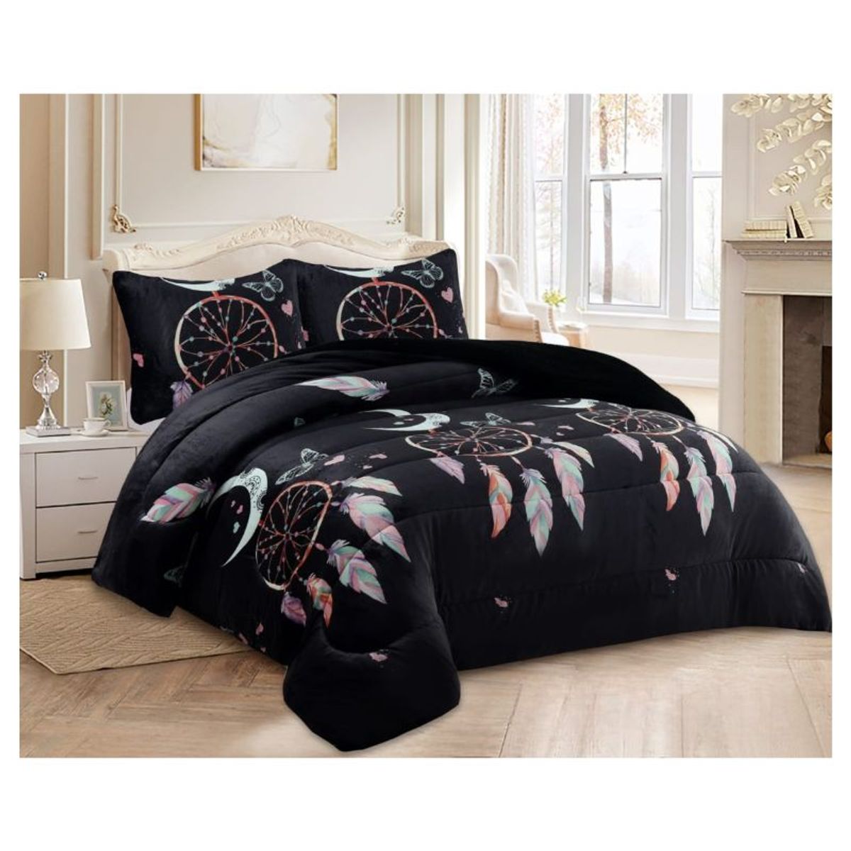 GENERICO - Cobertor Plush Con Chiporro King Floral Invierno TF