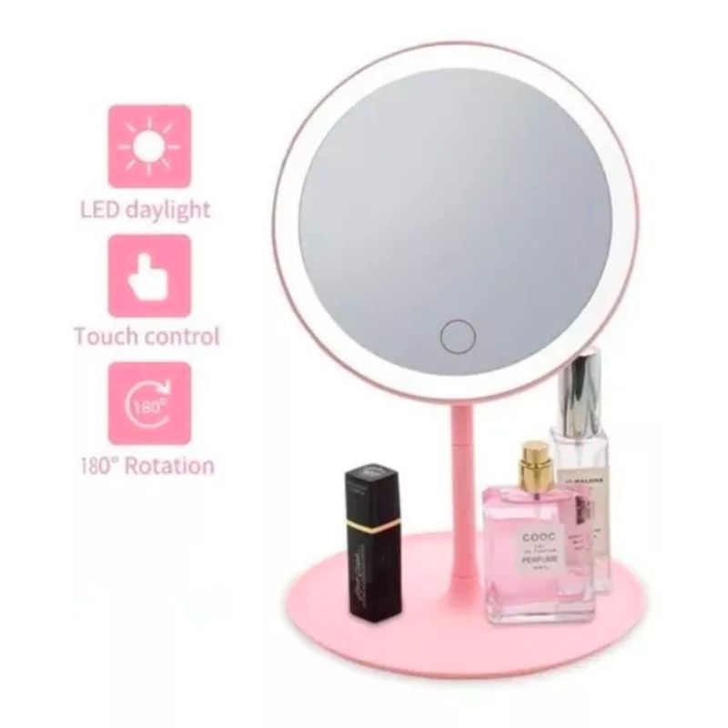 GENERICO - Espejo Con Luz Led Maquillaje Redondo Recargable