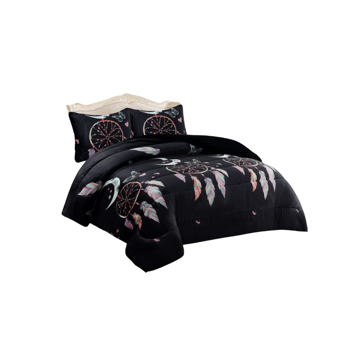 GENERICO - Cobertor Plush Con Chiporro 2 Plazas Diseño Floral Invierno