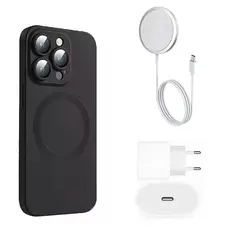 GENERICO - Carcasa Magsafe Protector Cámara iPhone 14 Pro + Cargador