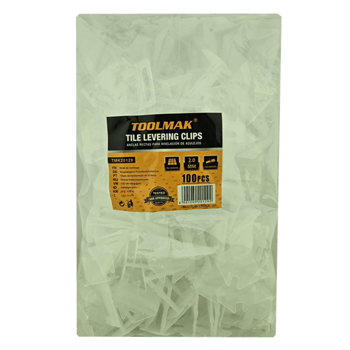 GENERICO - Clips Separador Nivelador De Cerámica 2mm 100 Unds Toolmak