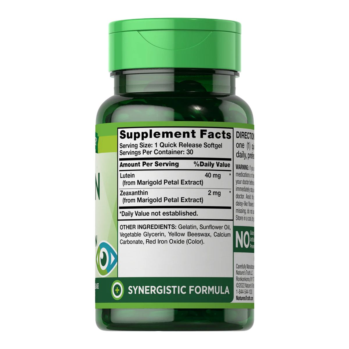 NATURE'S TRUTH - Luteina 40mg + Zeaxantina 30 Capsulas Blandas NATURE'S TRUTH