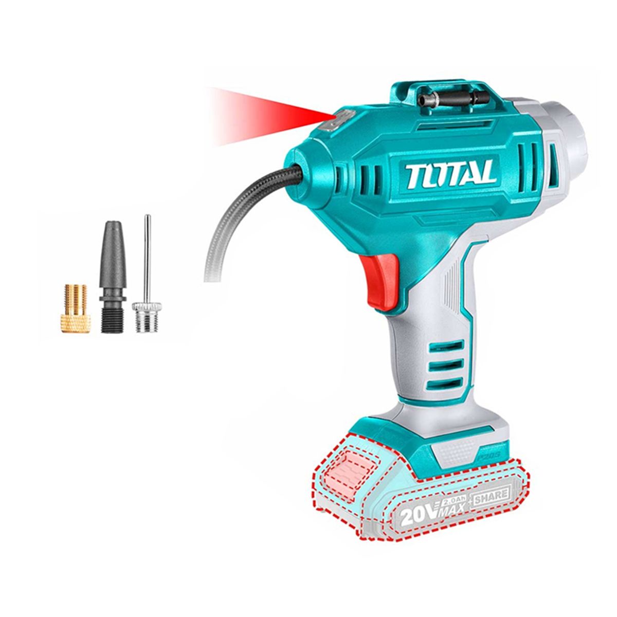 TOTAL TOOLS - Inflador Compresor Aire Inalámbrico 20v Total Tacli2018