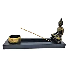 GENERICO - Porta Vela De Buda Con Porta Incienso Candelabro Decorativo