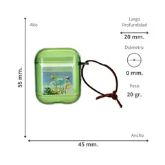 GENERICO - Funda Carcasa AirPods 1 y 2 Silicona Flower Citrus