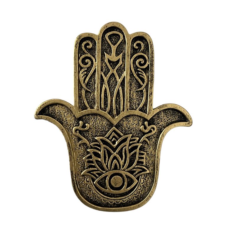 GENERICO - Porta Inciensos Diseño Hindu Mano De Fatima Hamsa