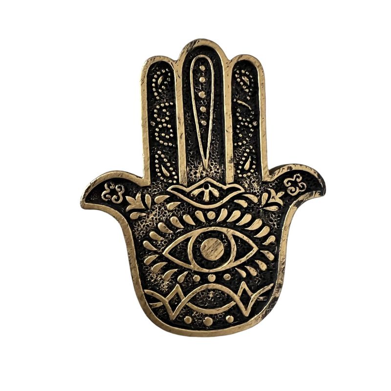 GENERICO - Porta Inciensos Diseño Hindu Mano De Fatima Hamsa