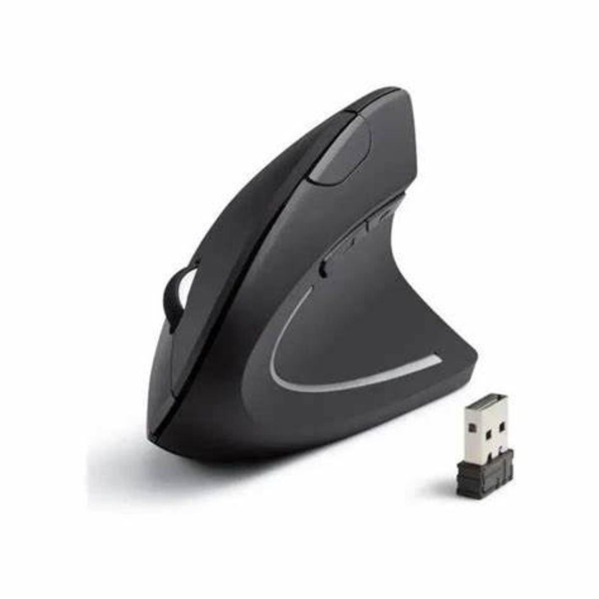 GENERICO - Mouse Inalámbrico Ortopédico Receptor Usb Color Negro