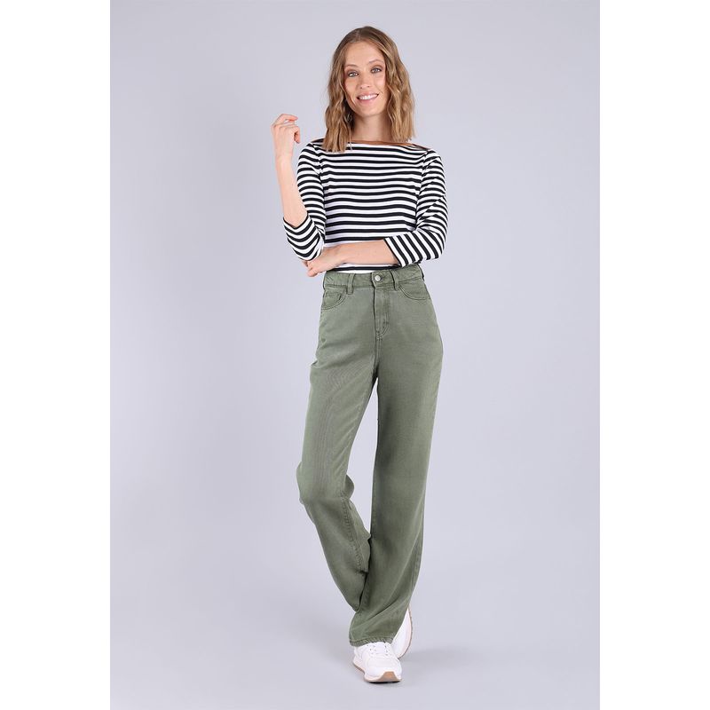ESPRIT - Pantalón corte recto pierna ancha Mujer Esprit ESPRIT