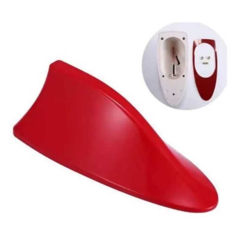 GENERICO - Antena Aleta De Tiburón Para Auto Universal Amfm ROJO