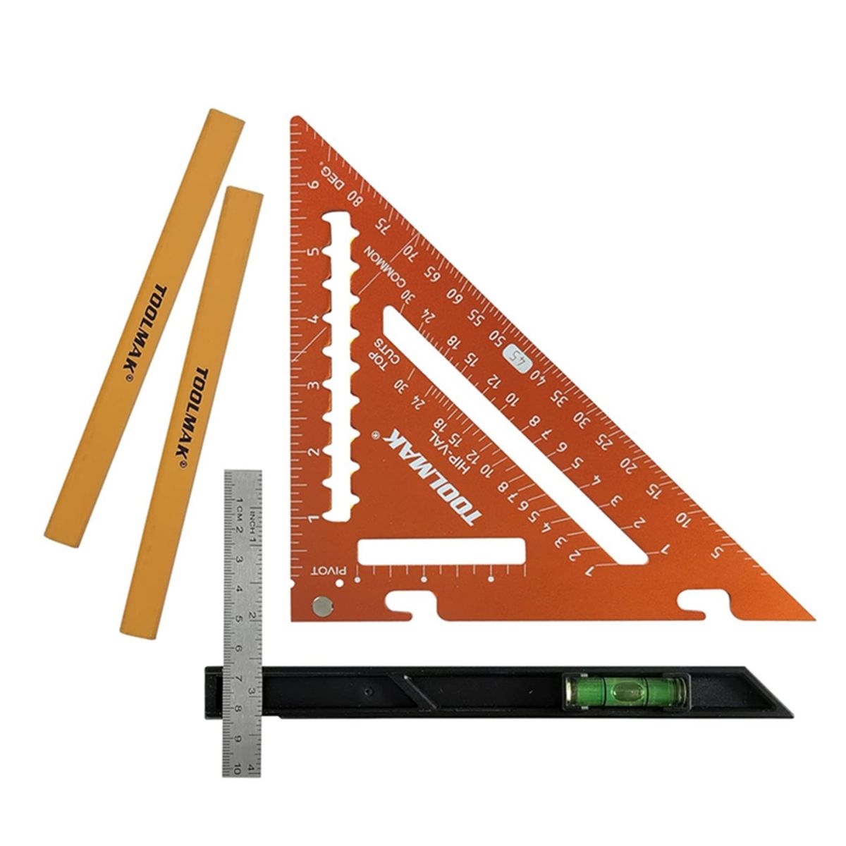 GENERICO - Escuadra De Carpintero Rápida Multifunción 5 Pcs Toolmak