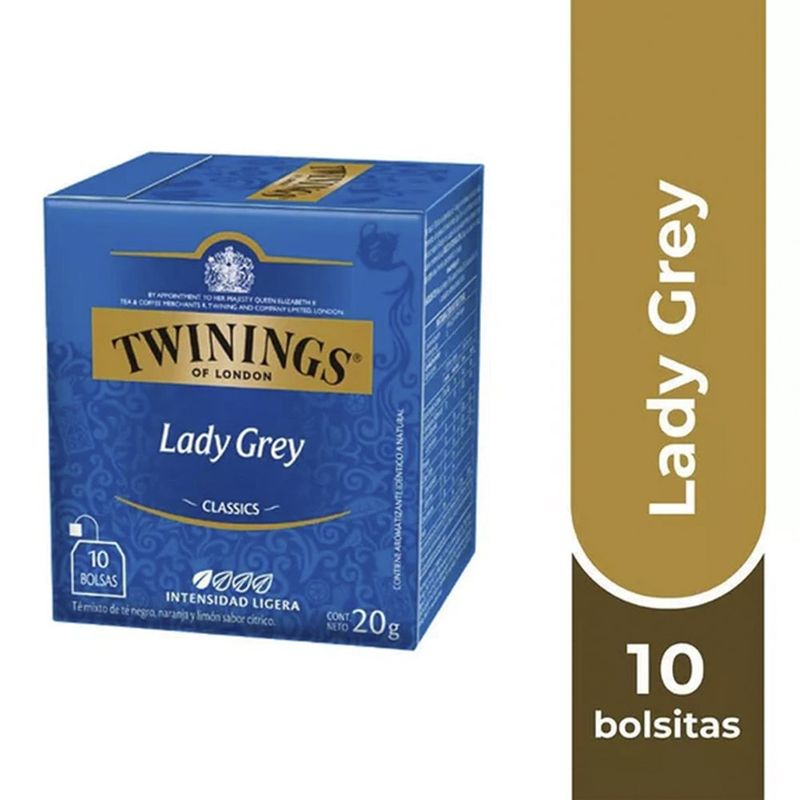 TWININGS - Té Twinings Lady Grey 10 Bolsitas