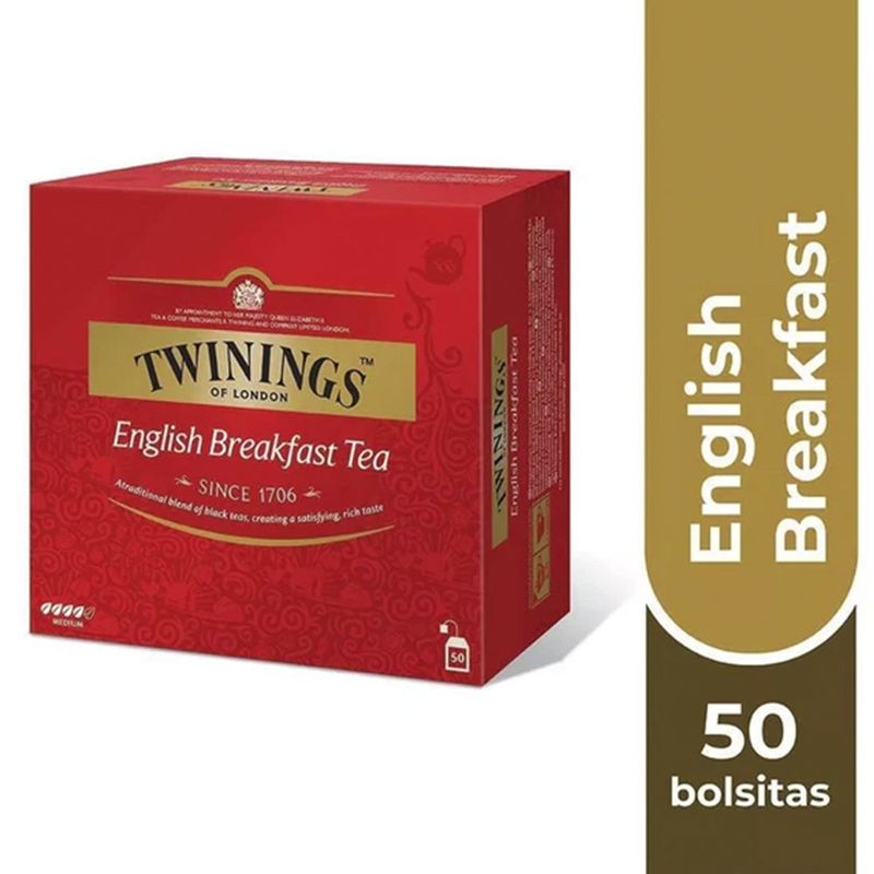 TWININGS - Té Twinings English Breakfast 50 Bolsitas