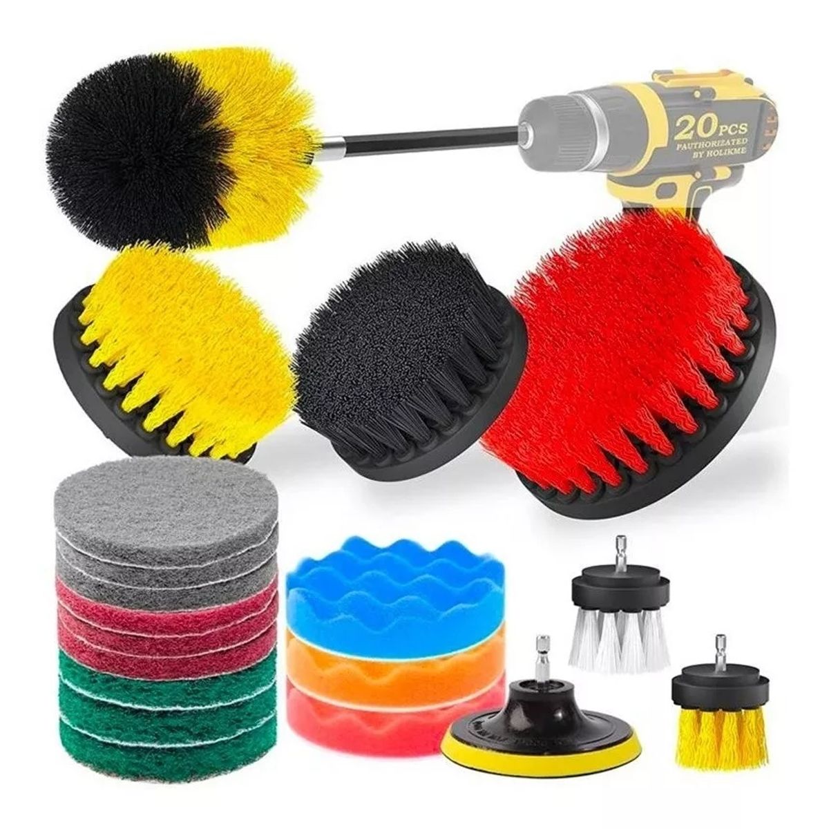GENERICO - Set 20 Pcs Limpieza De Auto Hogar Set Cepillos Para Taladro